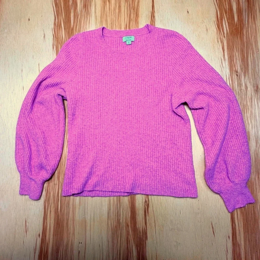 J.Crew Extra-Soft‎ Ribbed Crewneck Sweater Pink Medium